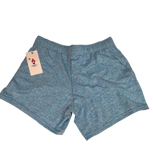 Liberty Pro NWT Blue Heather Running Shorts Women's Zip Pockets Drawstring Waist - Picture 2 of 7